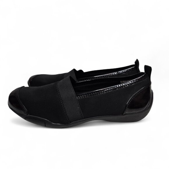 Ros Hommerson Carol Black Patent Trim Slip On Casual Comfort Flats Memory Foam 6 - Picture 3 of 10